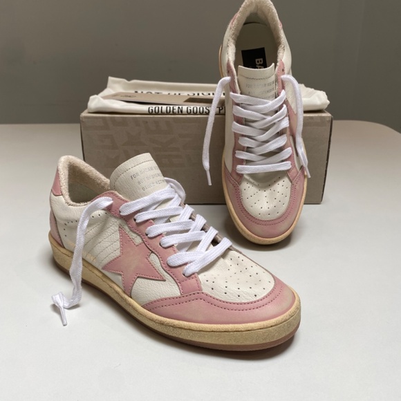 Golden Goose Ball Star Sneaker White Leather/Pink sz 38 New in Box - Picture 9 of 13